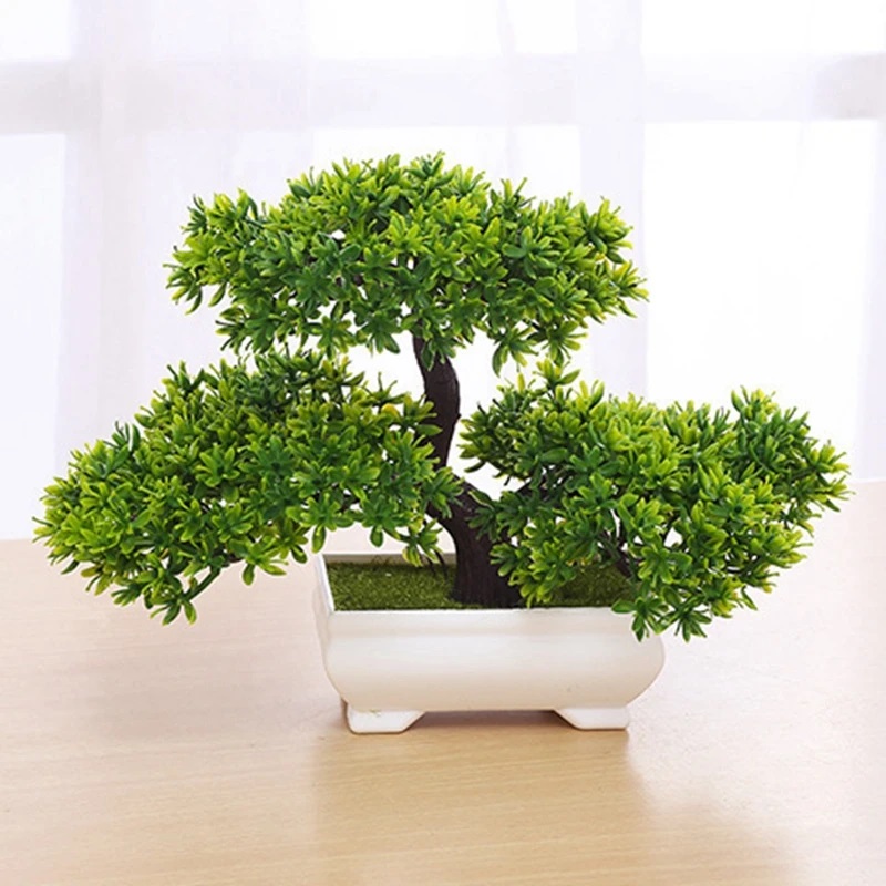 Bonsai Garden For Home - 1Pcs Green Artificial Plants Bonsai Plastic