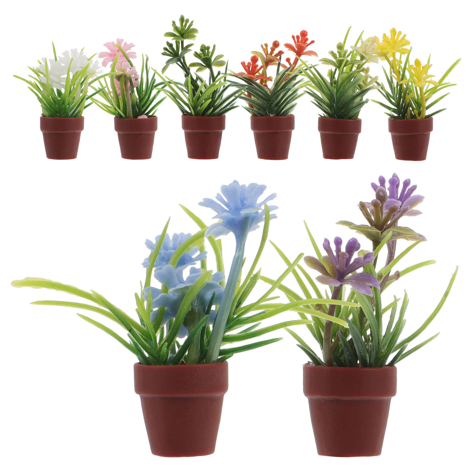 Bonsai Garden Mini - 8Pcs Miniature Artificial Potted Plants Realistic