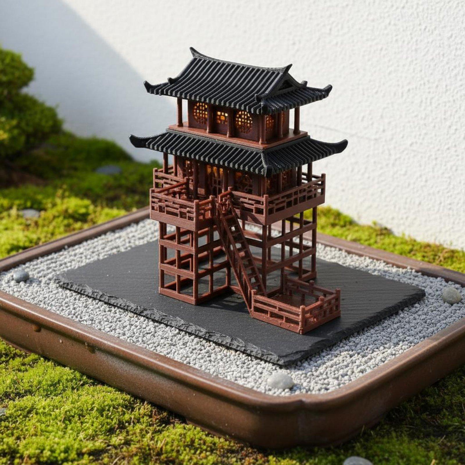 Bonsai Garden Mini - Bonsai House Tabletop Plastic Pagoda Mini