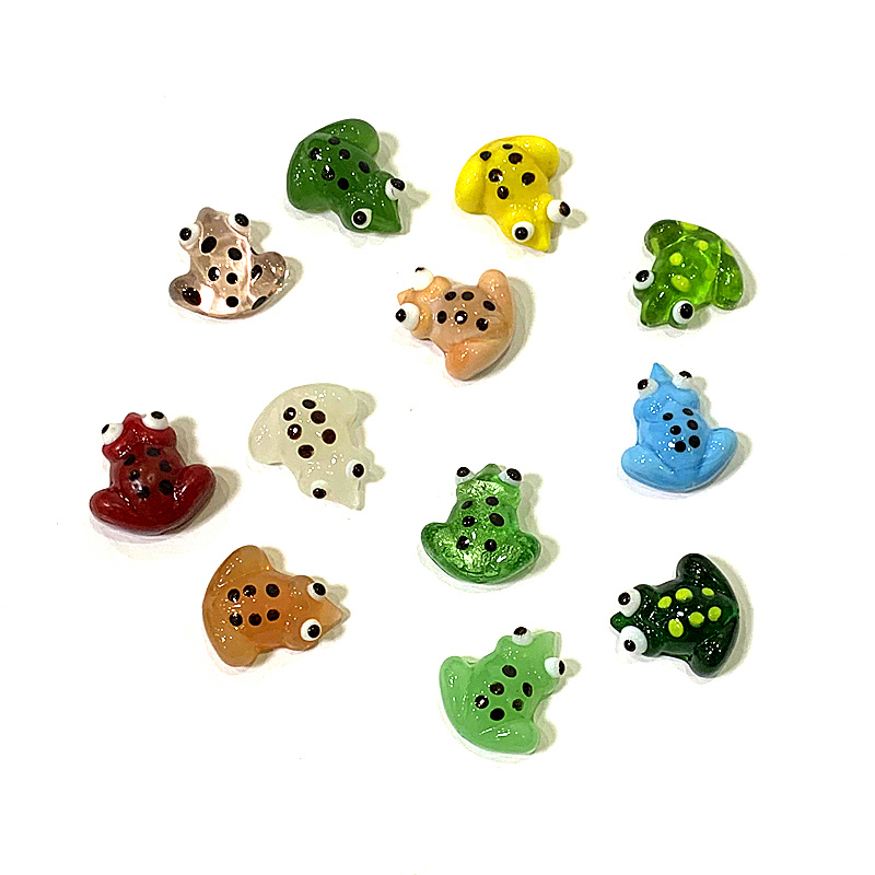 2pcs Mini Glass Frog Figurine  - Bonsai Garden Mini 评论和价格