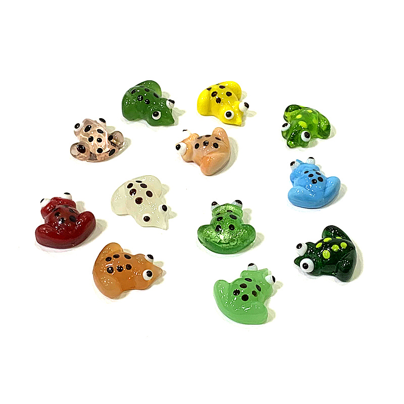 2pcs Mini Glass Frog Figurine  - Bonsai Garden Mini 评论和价格