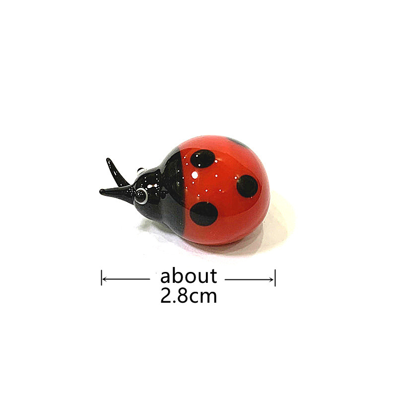 Colorful Mini Glass Ladybug Fi - Bonsai Garden Mini 评论和价格