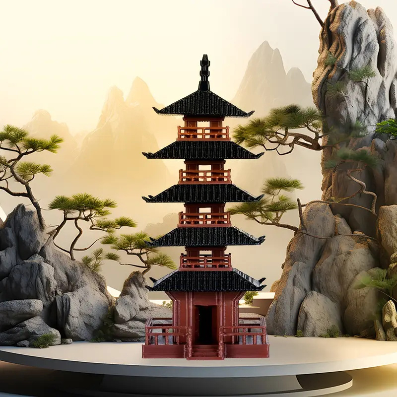 🛒1Pc Mini Pagoda Statue Chines - Bonsai Garden Mini 评论和价格