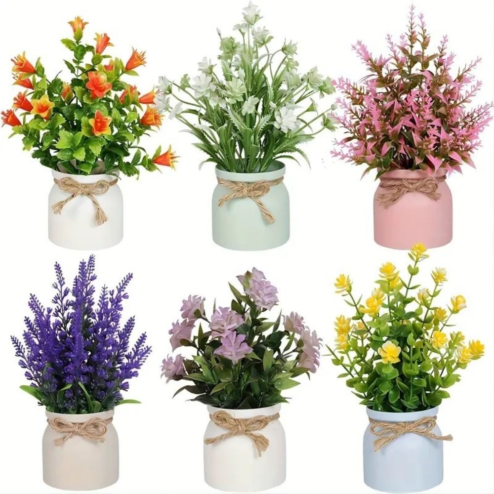 New Fake Potted Flowers Evergr - Bonsai Garden For Home 评论和价格