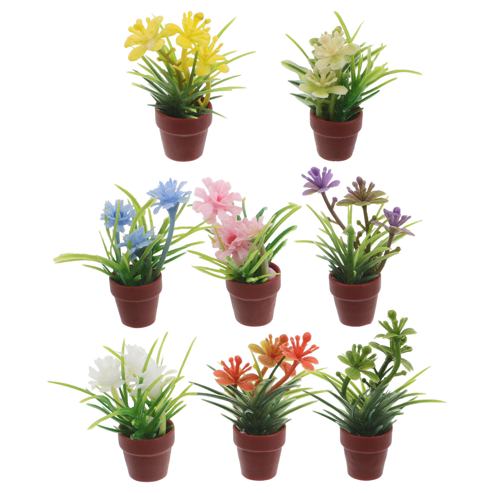8Pcs Miniature Artificial Pott - Bonsai Garden Mini 评论和价格